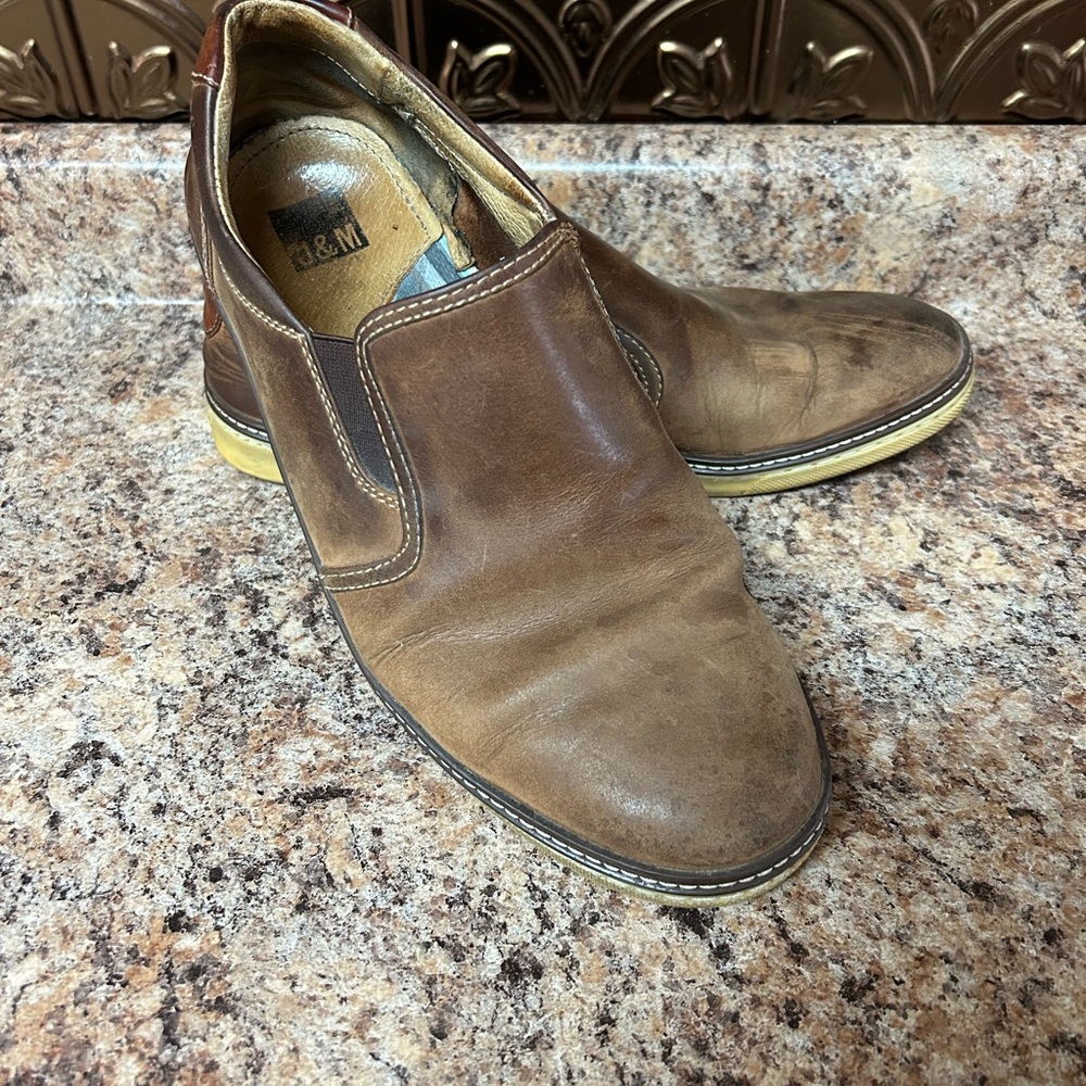 Men's Brown Leather Slip-On Shoes